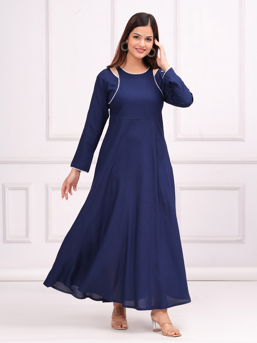 

INDIANIC Women Maxi Dress, Blue