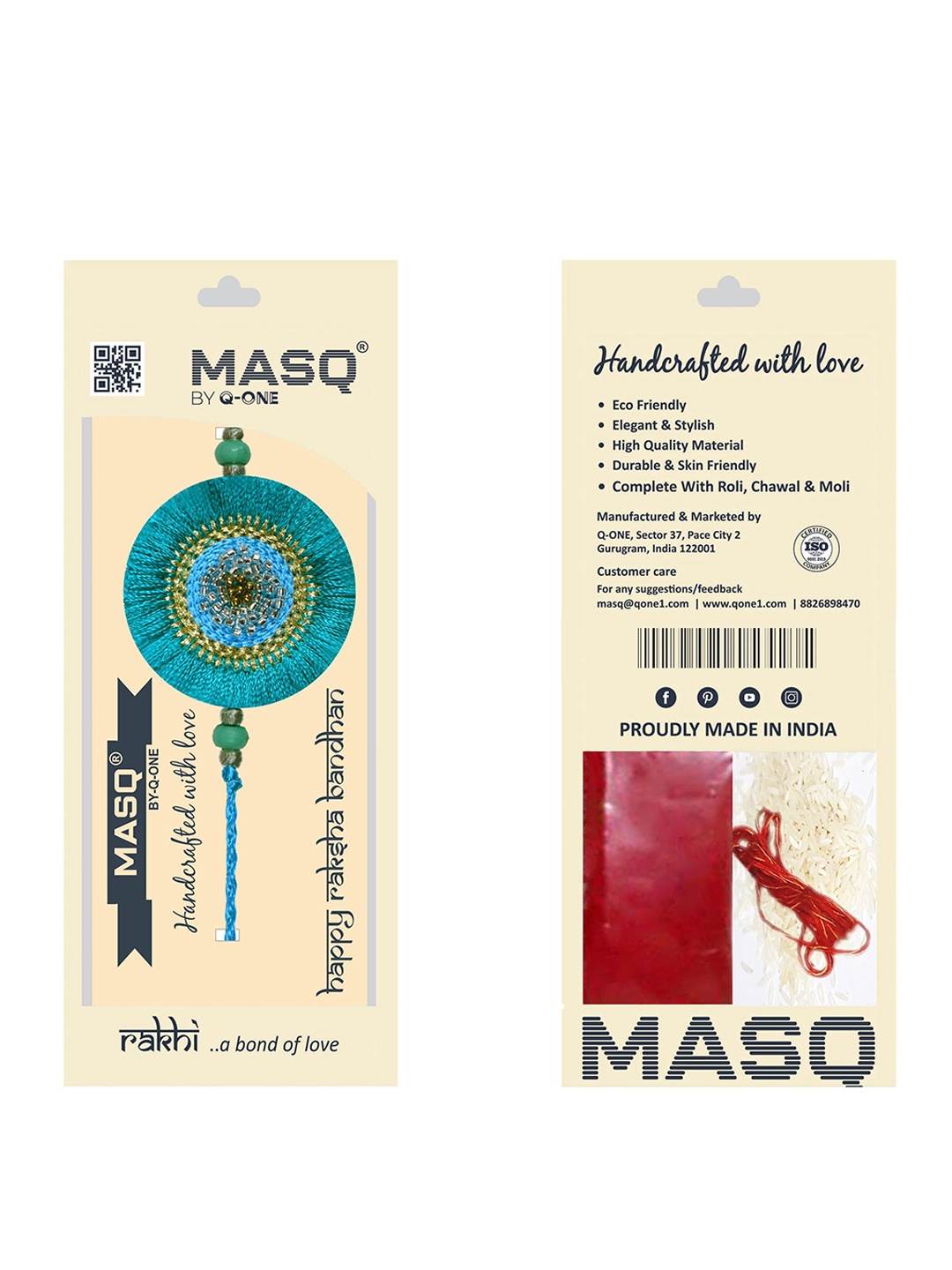 

MASQ Beaded Thread Rakhi, Blue