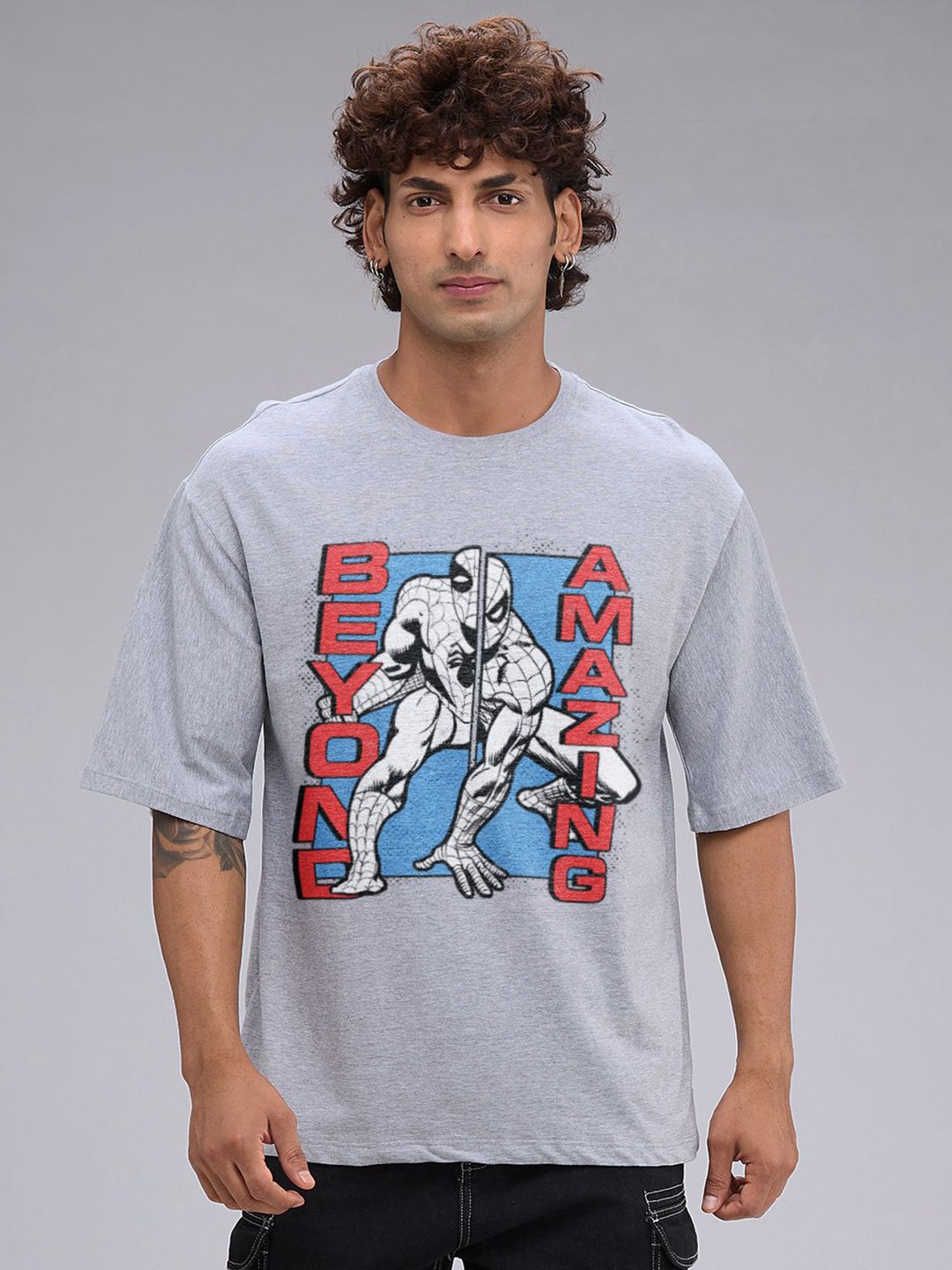 

Kook N Keech Marvel Men Grahic Printed Oversized T-shirt, Grey