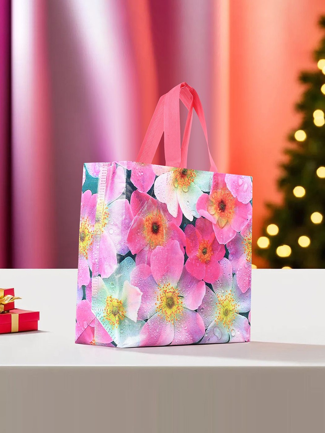 

Kuber Industries Floral Printed Handheld Bag, Multi