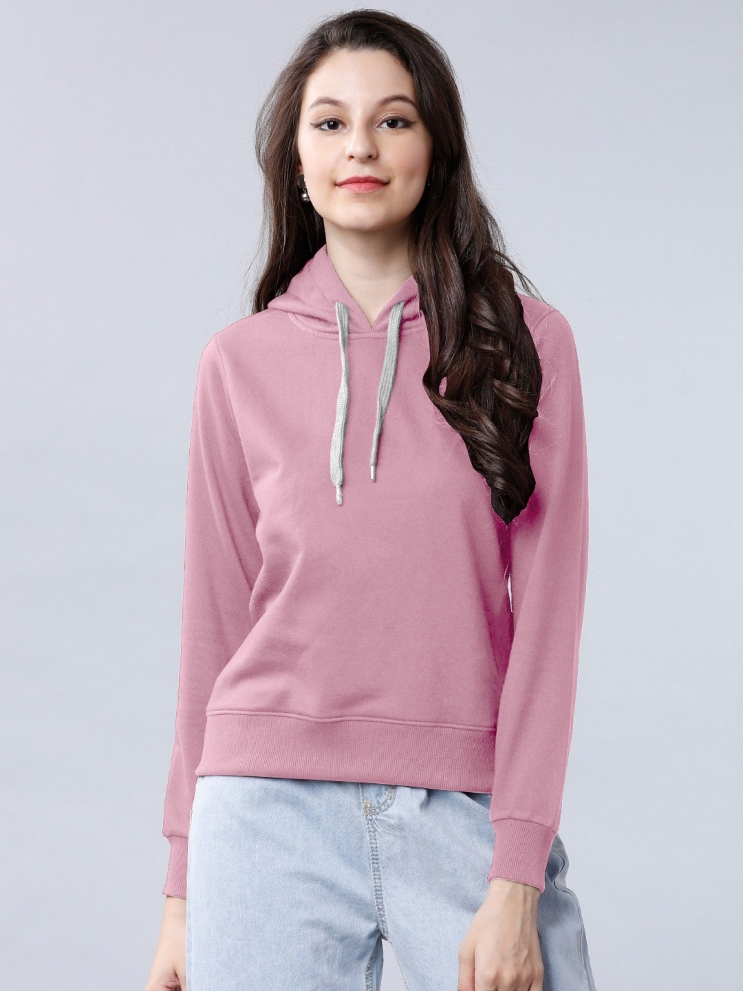 

BAESD Women Solid Hooded T-shirt, Pink