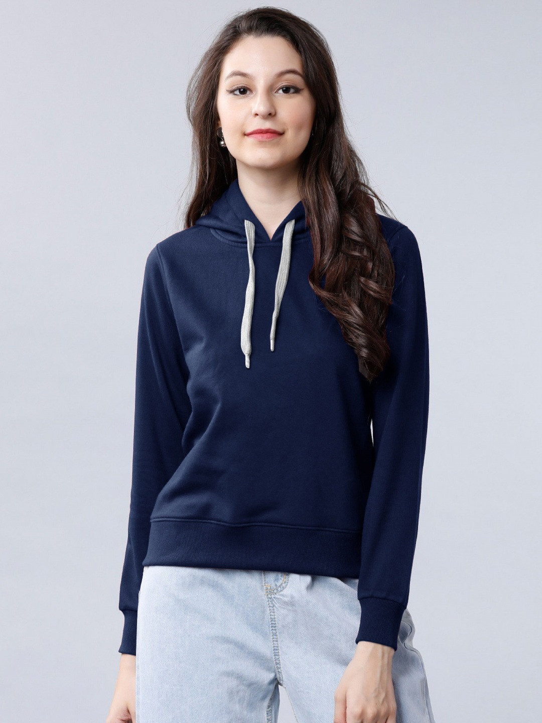 

BAESD Women Hooded Pockets T-shirt, Navy blue