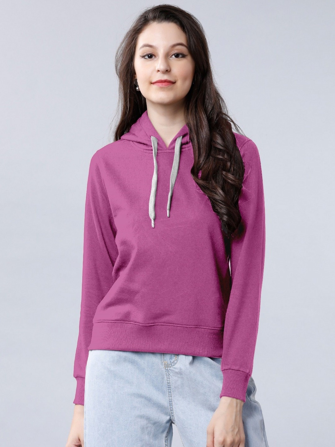 

BAESD Women Solid Hooded T-shirt, Purple