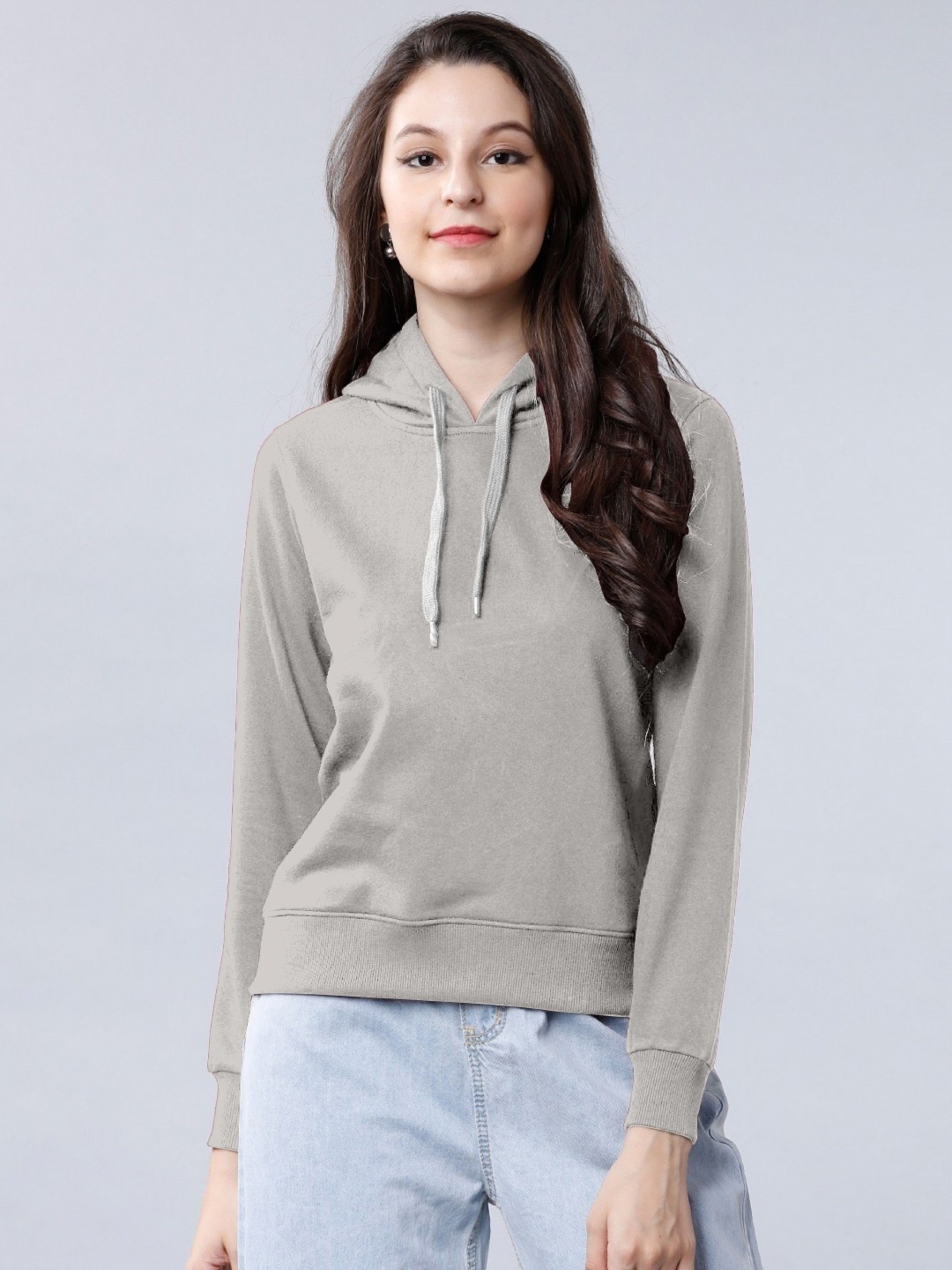 

BAESD Women Solid Hooded T-shirt, Grey