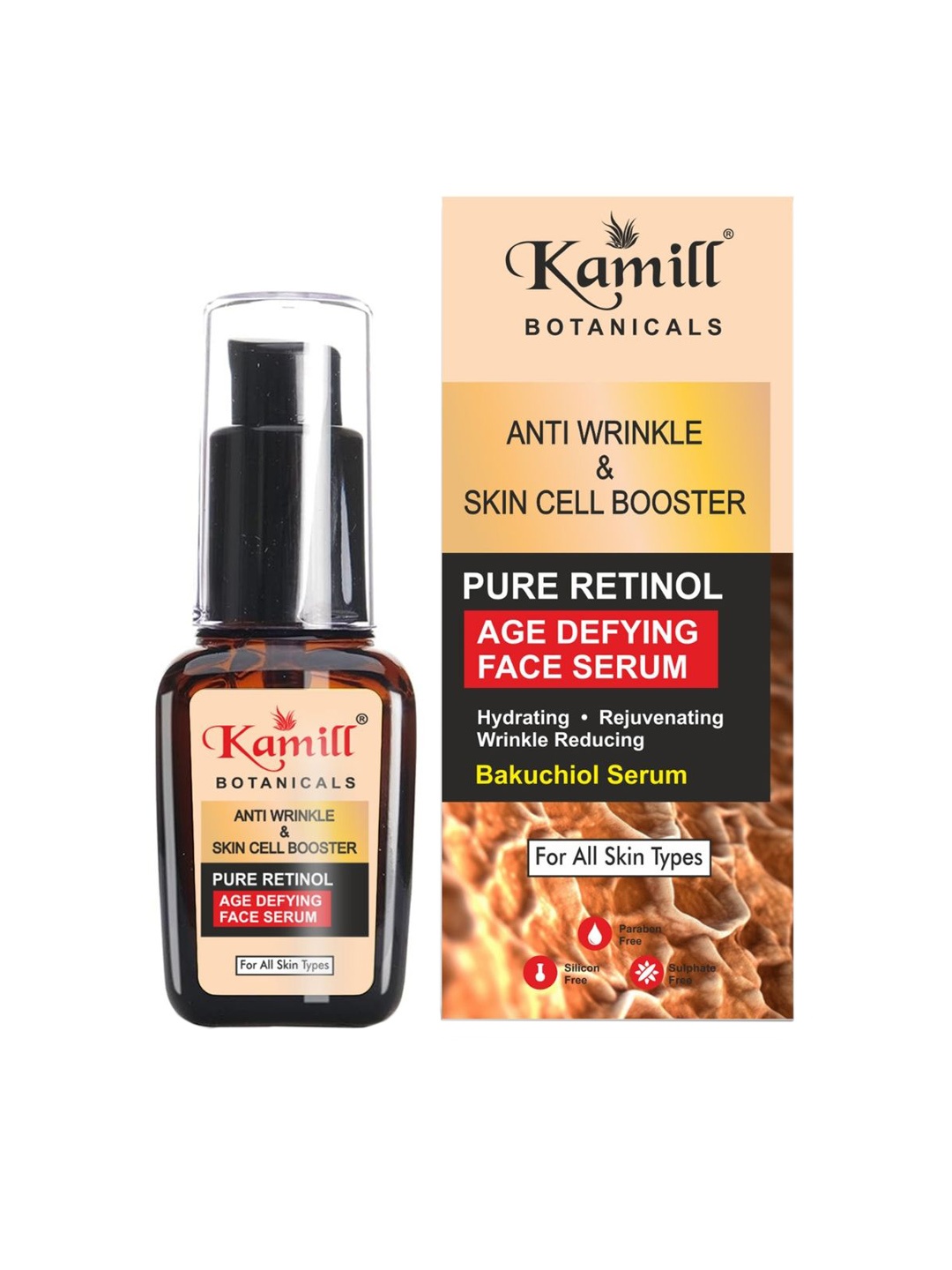 

KAMILL Pure Retinol Age Defying Anti-Wrinkle & Skin Cell Booster Serum - 30ml, Black