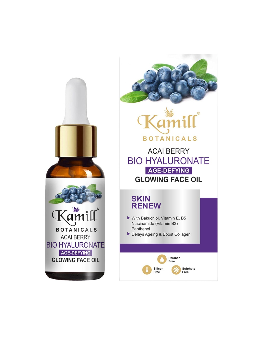 

KAMILL Acia Berry Bio Hyaluronate Glowing Face Oil - 20ml, Brown