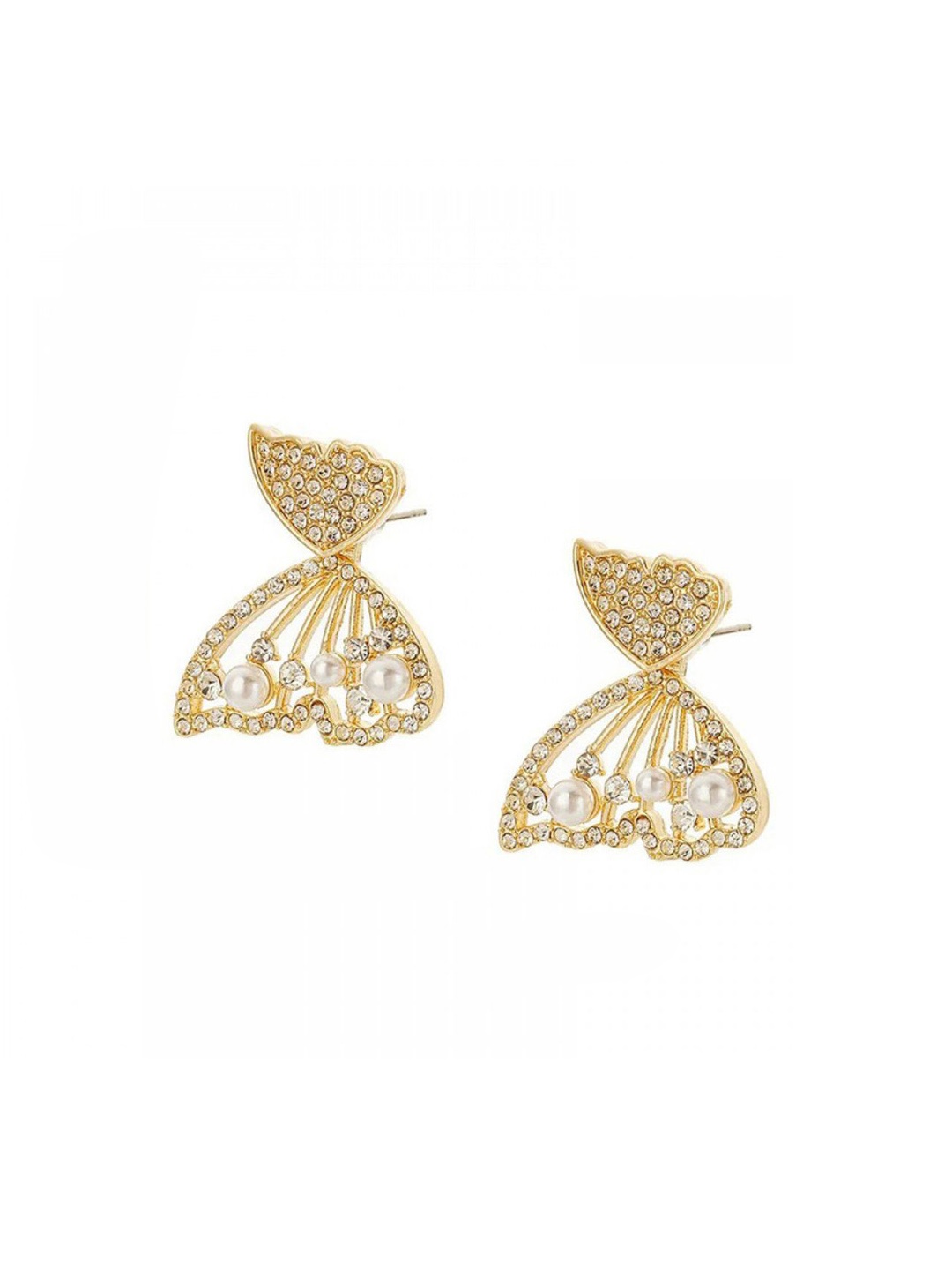 

Softwrap Gold-Plated Crystals Stone Studded Contemporary Studs Earrings