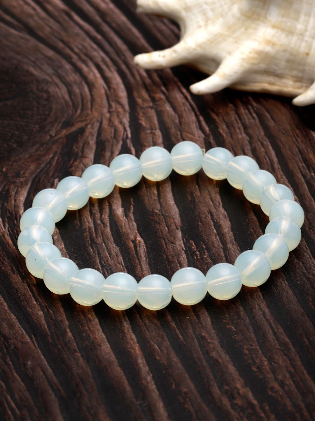 

Sanjog Unisex Crystals Stone Elasticated Moonstone Bracelet, Blue