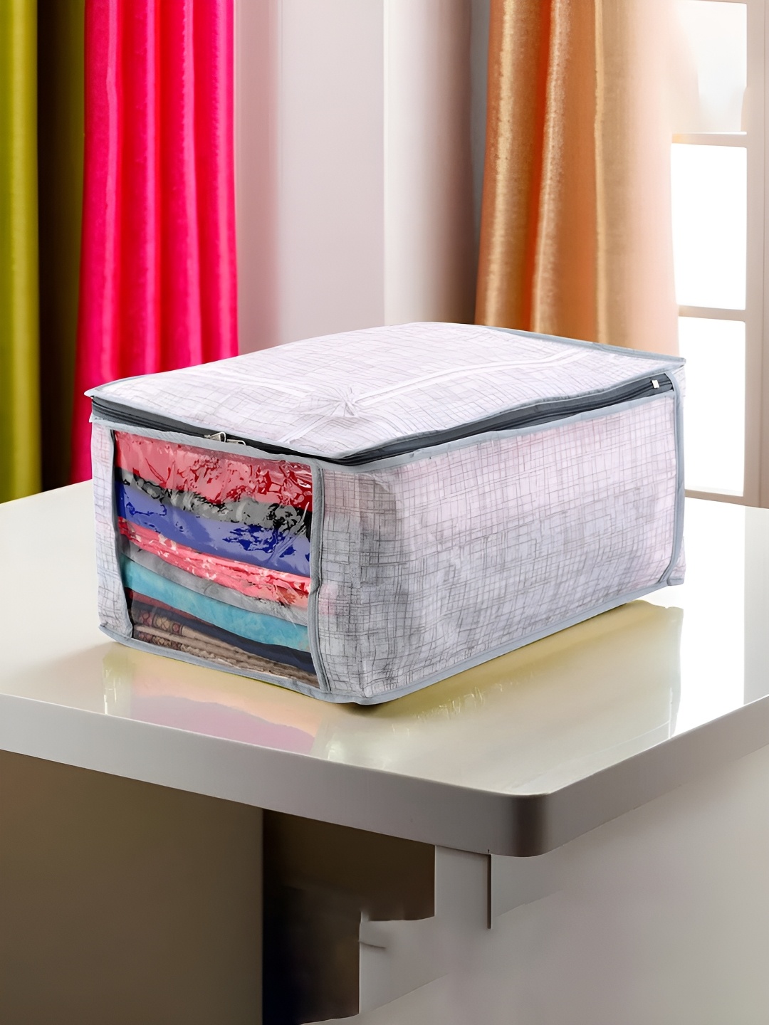 

Kuber Industries Grey & Transparent 6 Pieces Regular Drawer Organisers