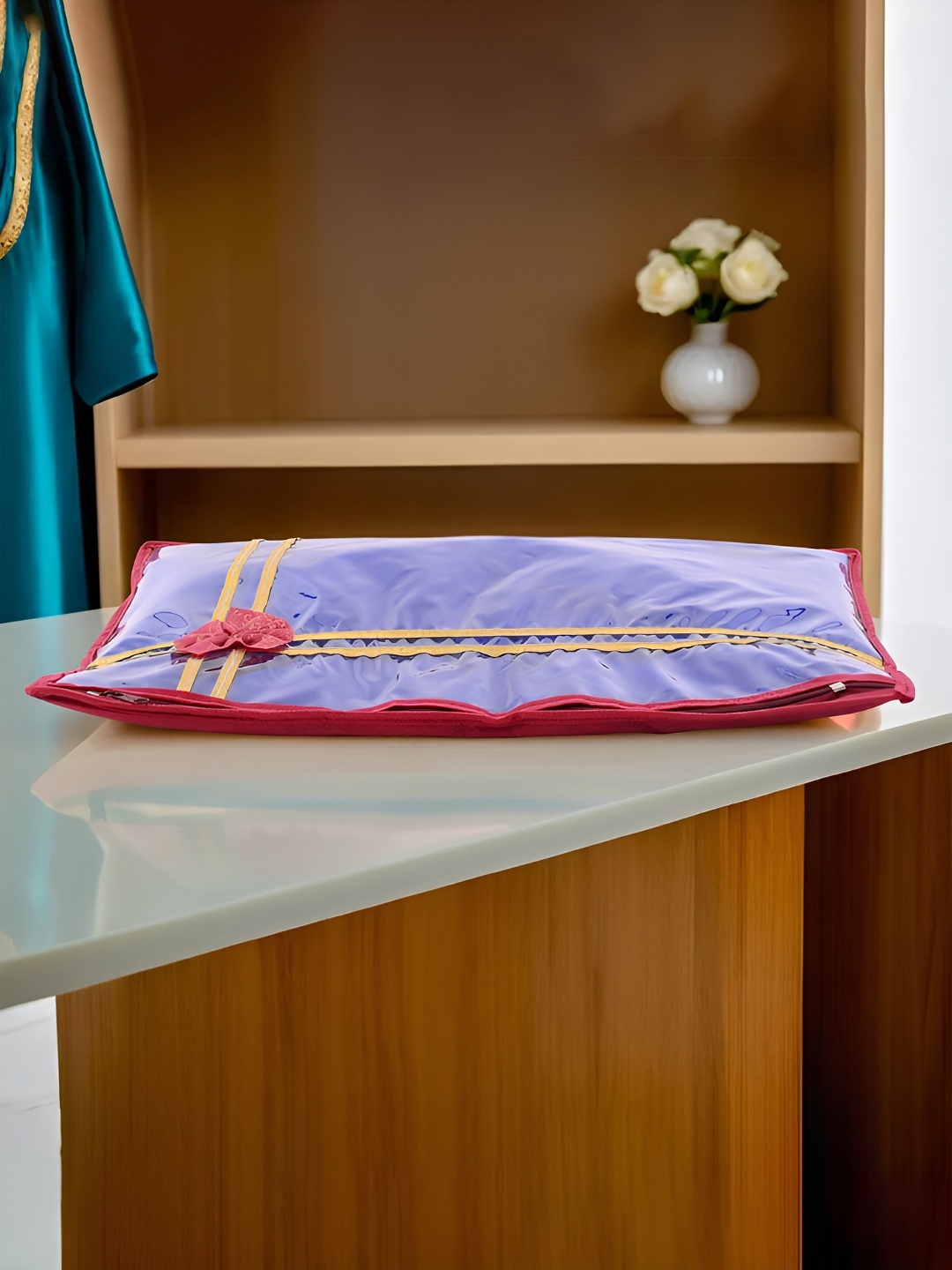 

Kuber Industries Maroon & Transparent 6 Pieces Regular Drawer Organiser