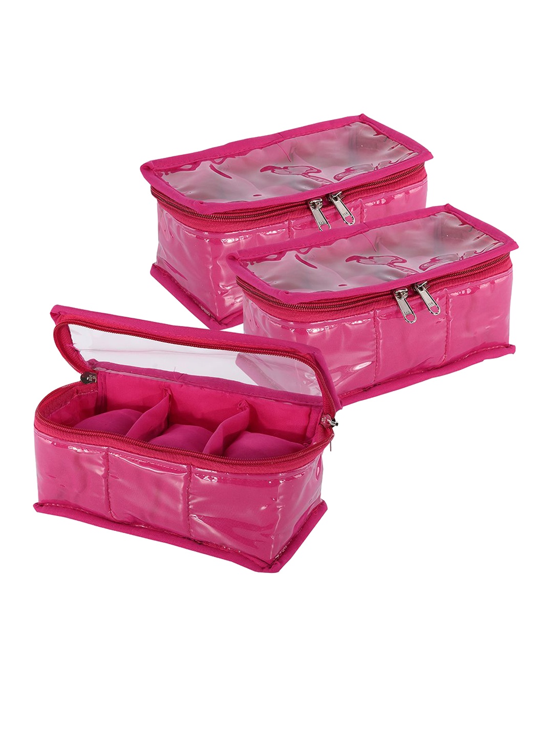 

Kuber Industries Pink 3 Pieces 3 Slot Watch Organisers