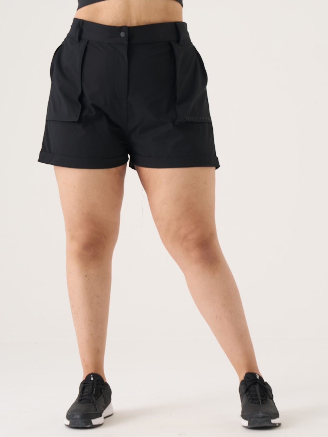 

SPIRIT ANIMAL Plus Size Women High-Rise Shorts, Black