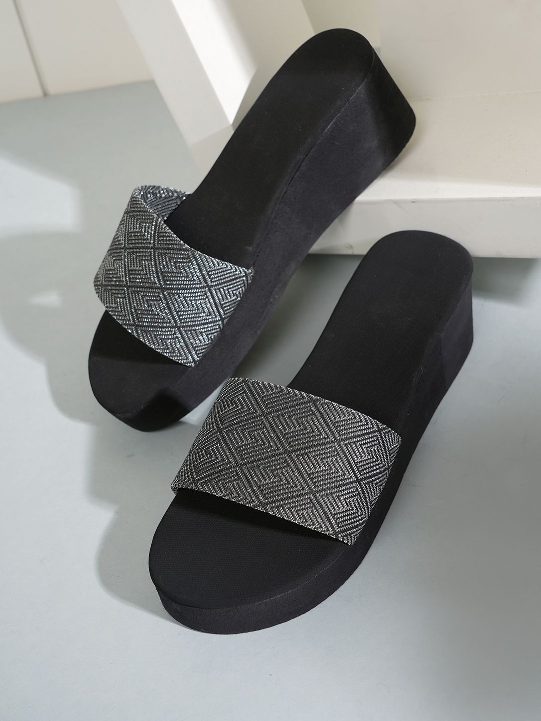 

SAPATOS Women Open Toe Wedges Sandals, Silver