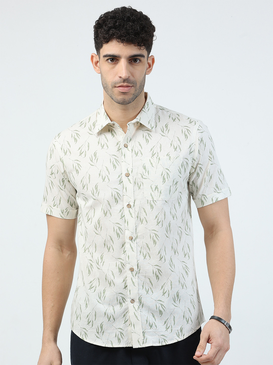 

THE FORMAL CLUB Men Relaxed Floral Opaque Printed Casual Shirt, White