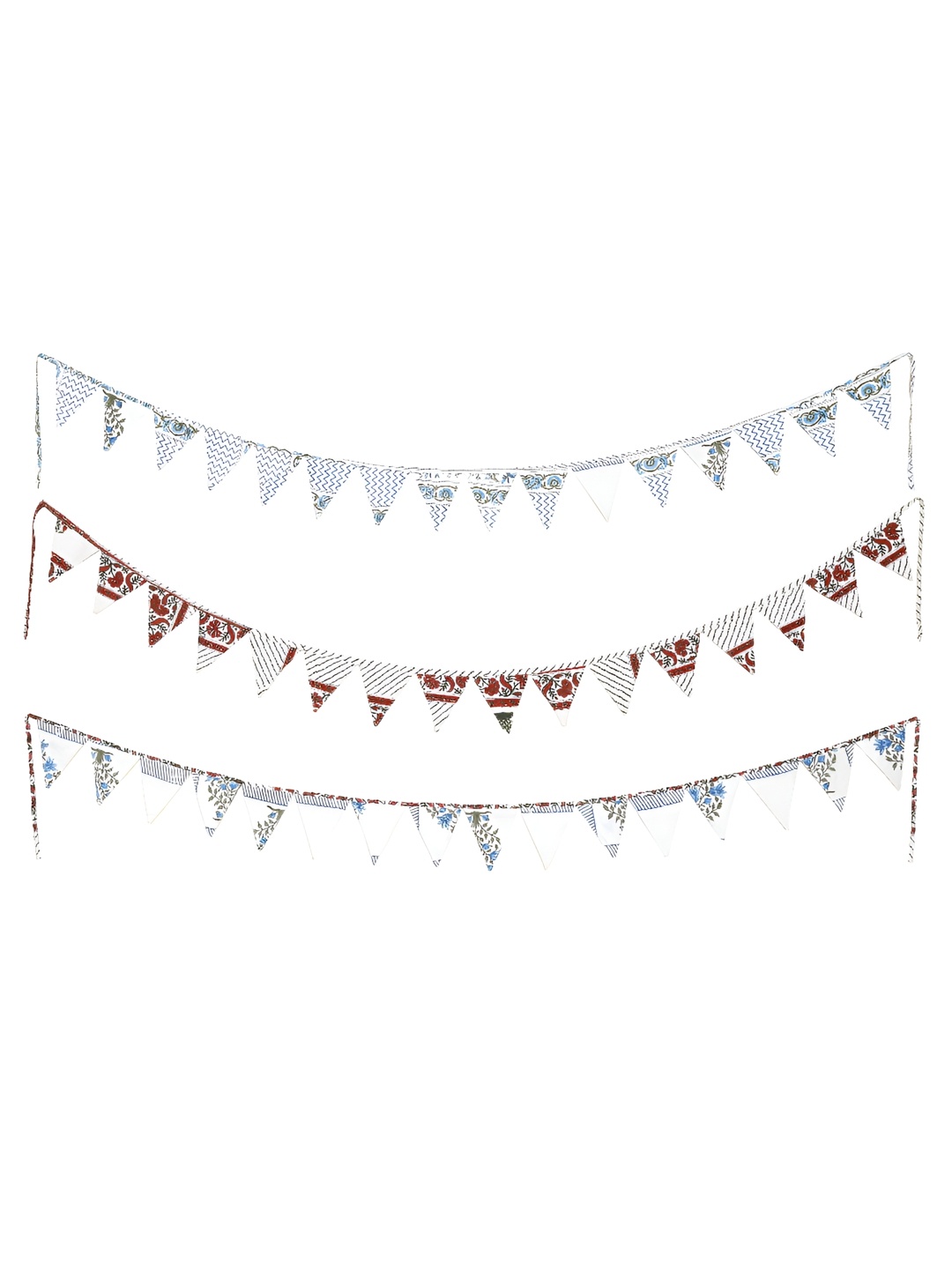 

HANDICRAFT PALACE White & Brown Printed Pure Cotton Triangle Shape Wall Decor