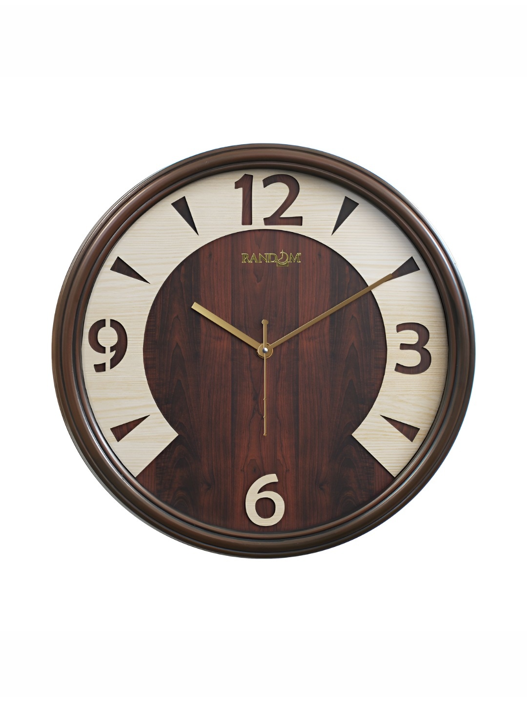 

RANDOM Brown & Cream Printed Analogue Traditional Wall Clock