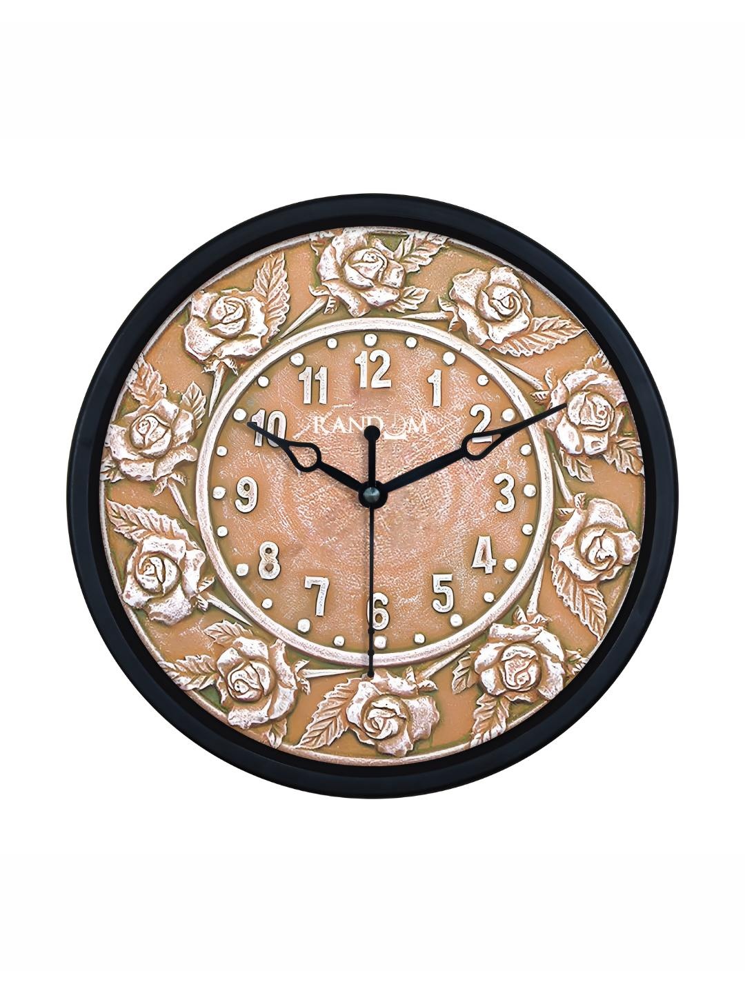 

RANDOM Brown & White Printed Analogue Round Wall Clock