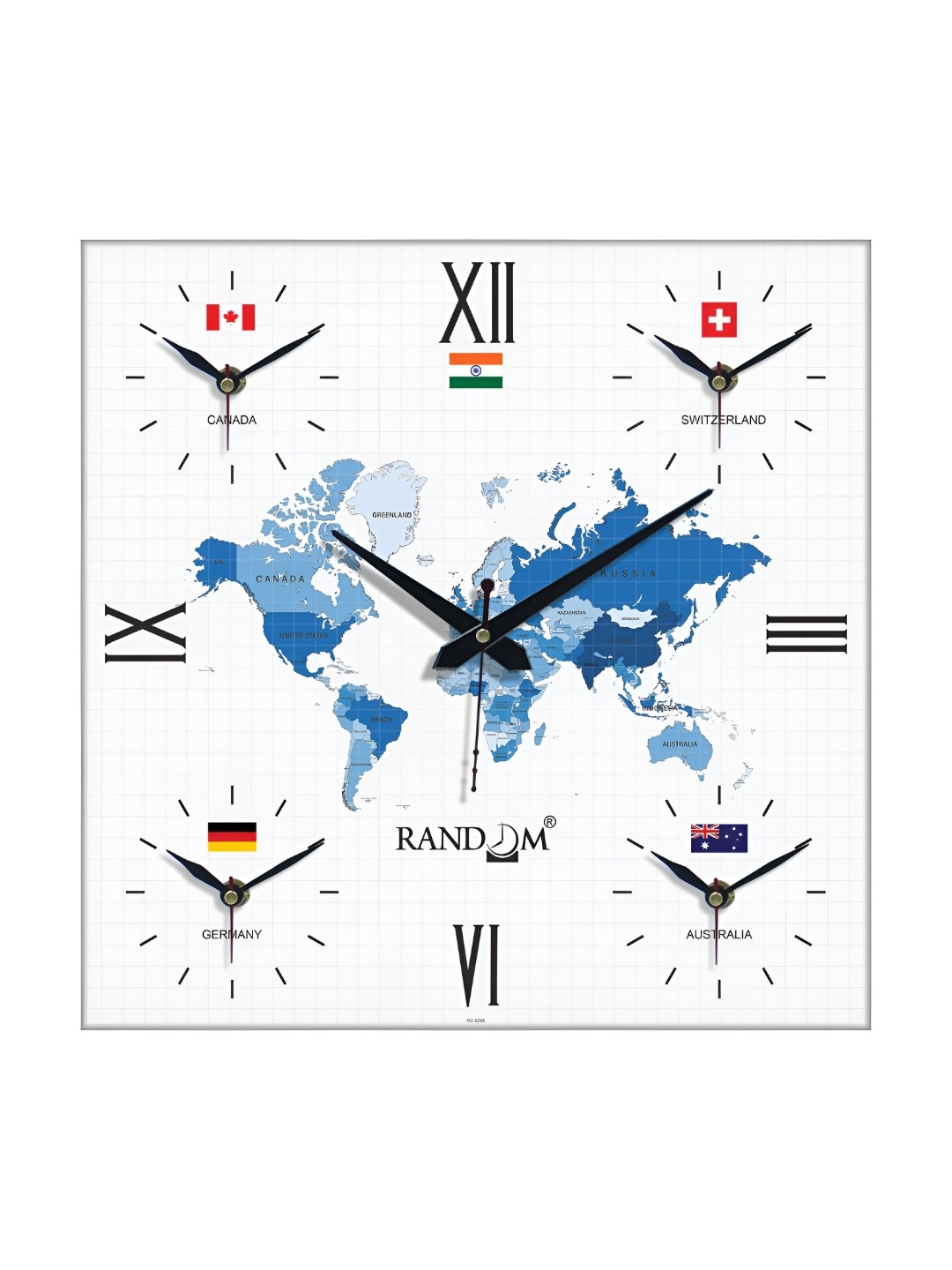 

RANDOM White & Blue Printed Analogue Contemporary Wall Clock