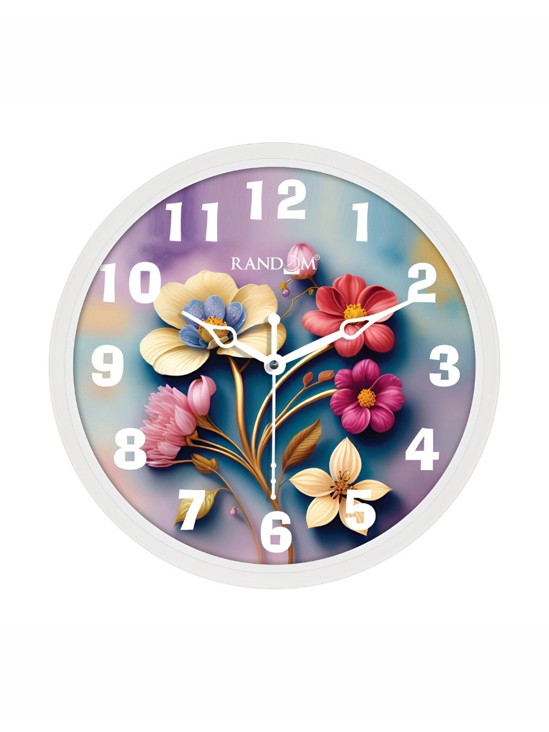 

RANDOM Blue & Purple Printed Contemporary Analogue Round Wall Clock
