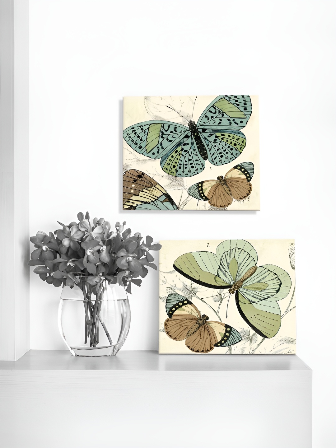 

Art Street Cream & Green 2 Piece Canvas Birds and Animals Wall Arts