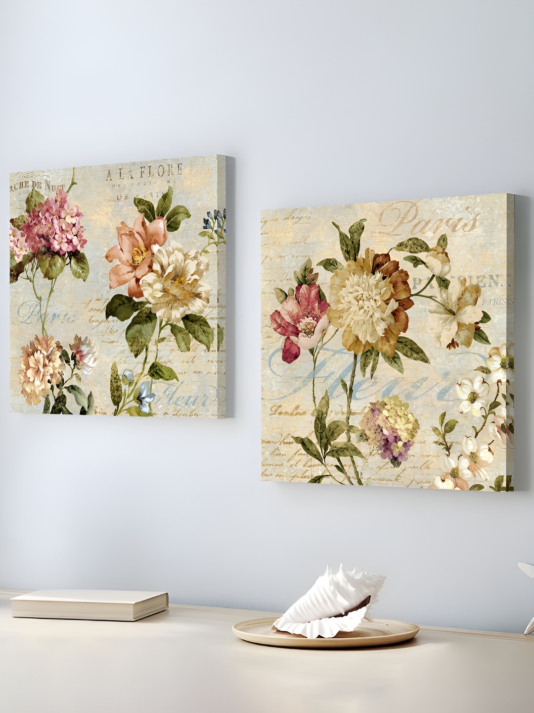 

Art Street Beige & Green 2 Pieces Canvas Floral and Botanical Wall Arts
