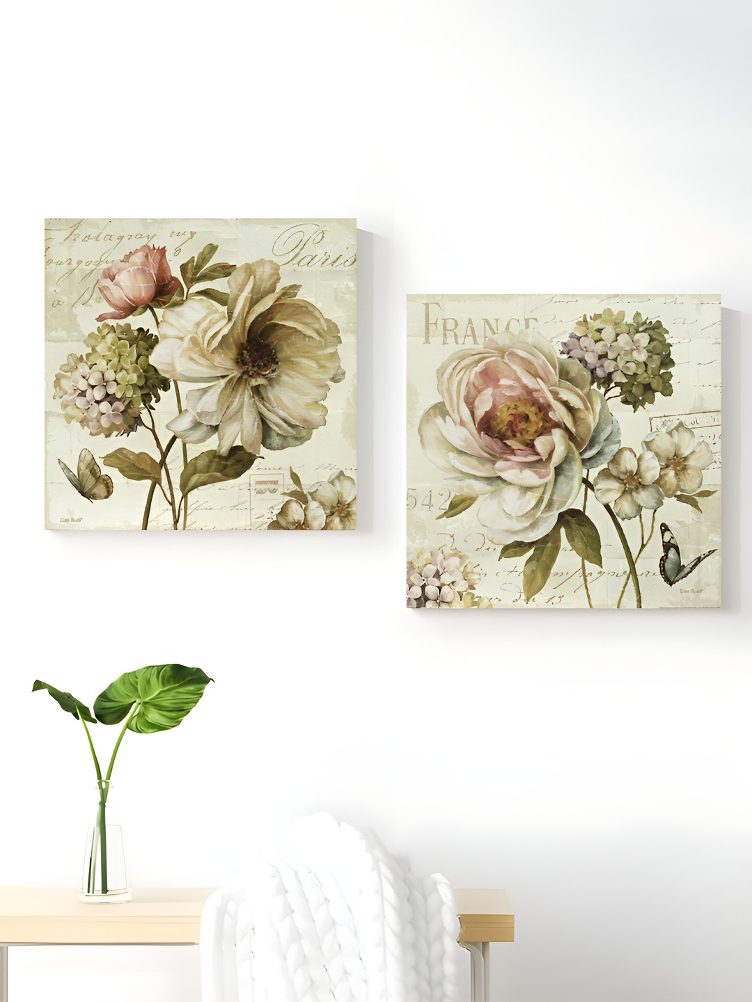 

Art Street Green & Beige 2 Pieces Canvas Floral and Botanical Wall Arts