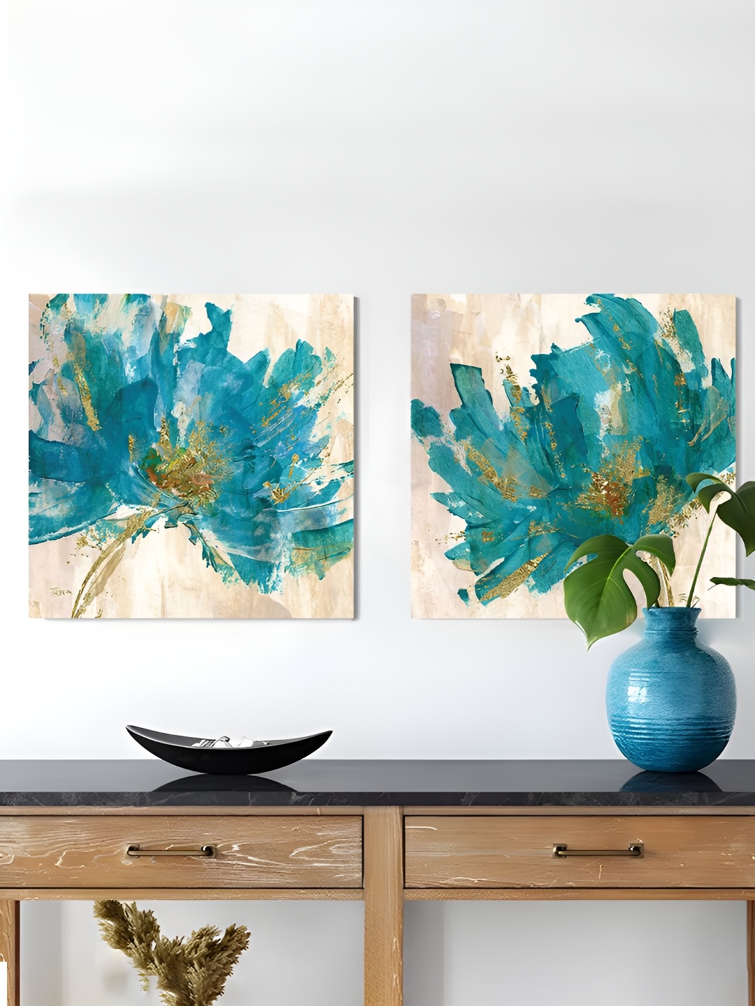 

Art Street Blue & Beige 2 Pieces Canvas Floral and Botanical Wall Arts