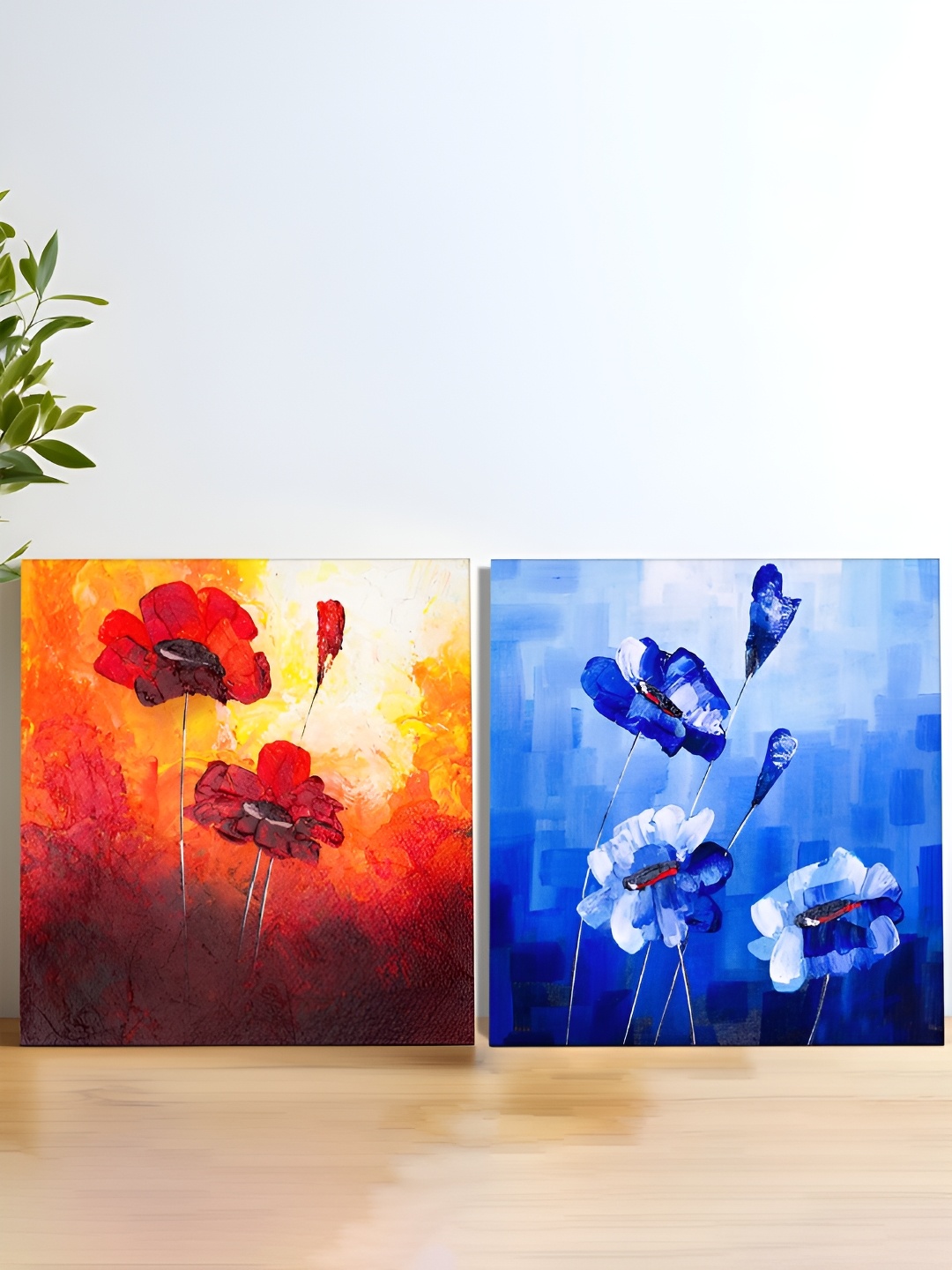 

Art Street Blue & Red 2 Pieces Canvas Floral & Botanical Wall Arts
