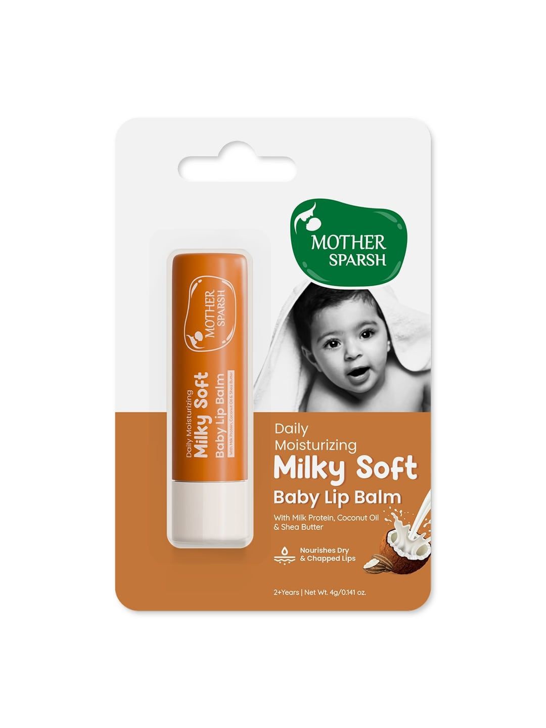 

Mother Sparsh Daily Moisturizing Milky Soft Baby Lip Balm - 4g, White