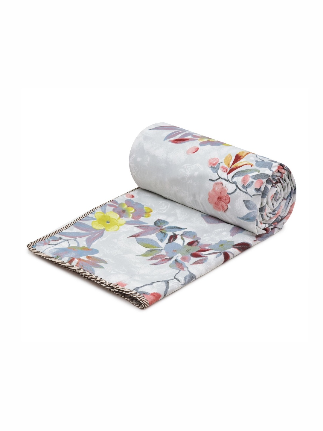 

RRC Grey & White Floral Microfiber AC Room 150 GSM Single Bed Dohar