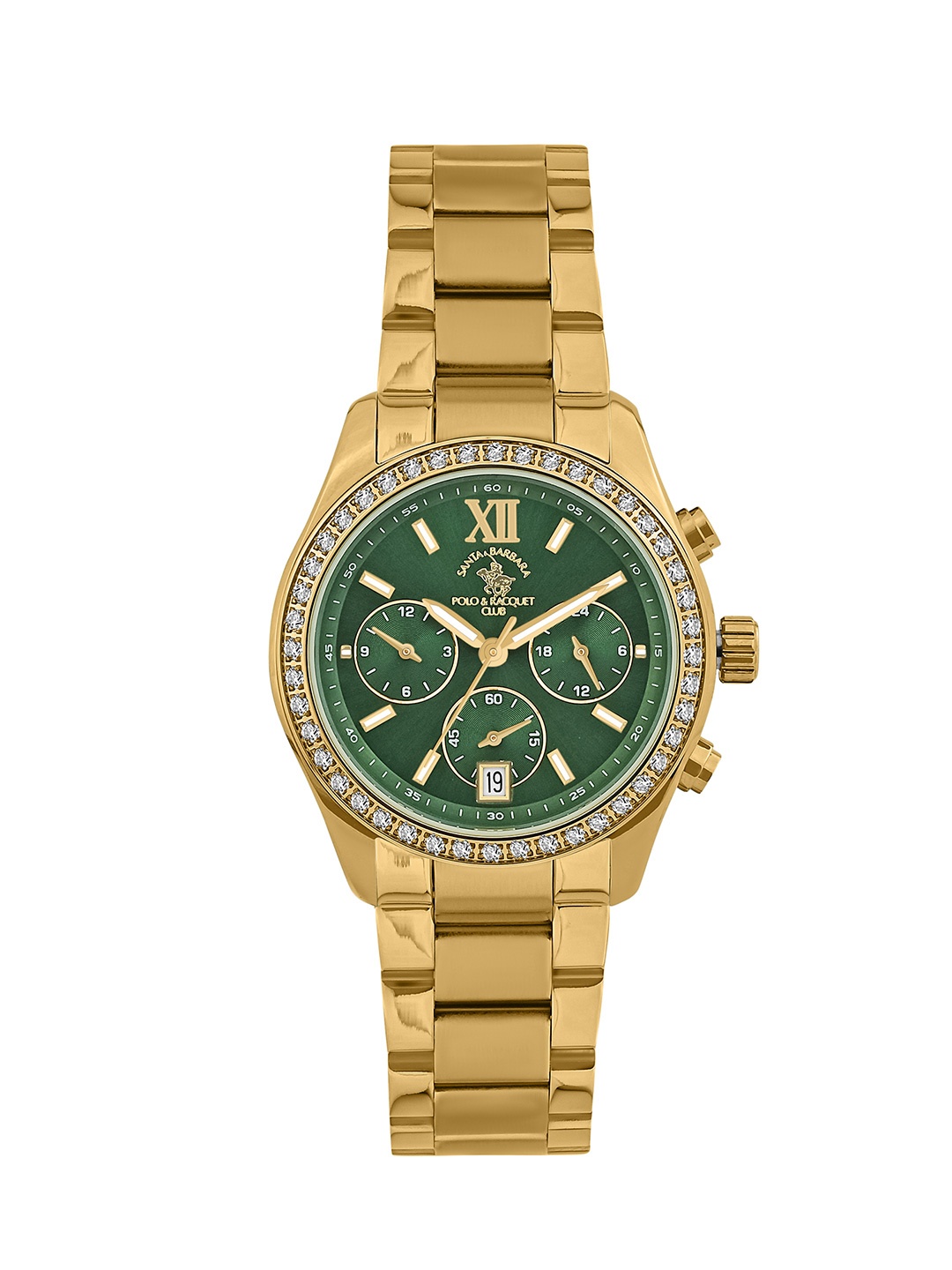 

SANTA BARBARA POLO & RACQUET CLUB Men Green Dial Quartz Watch SB.1.10579-5, Gold