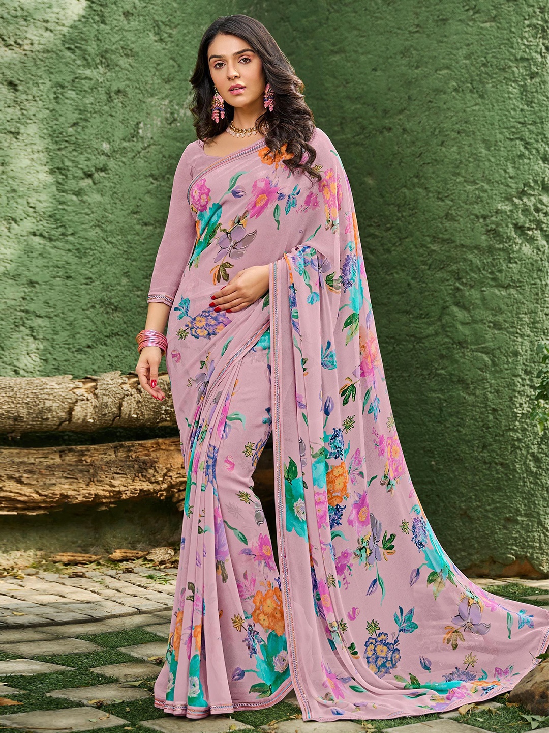 

Laxmipati Floral Embellished Saree, White
