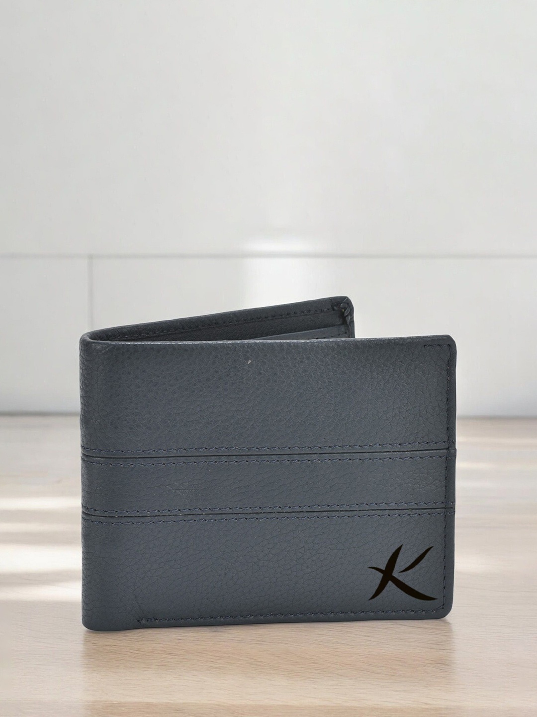 

Kastner Men Textured Leather Two Fold Wallet, Blue