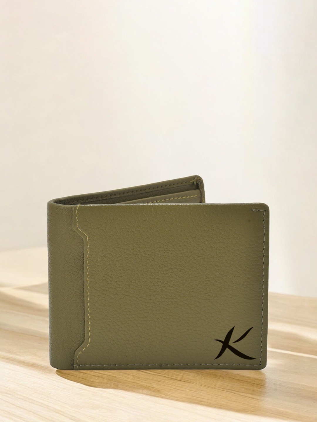 

Kastner Men Textured Leather Two Fold Wallet, Green