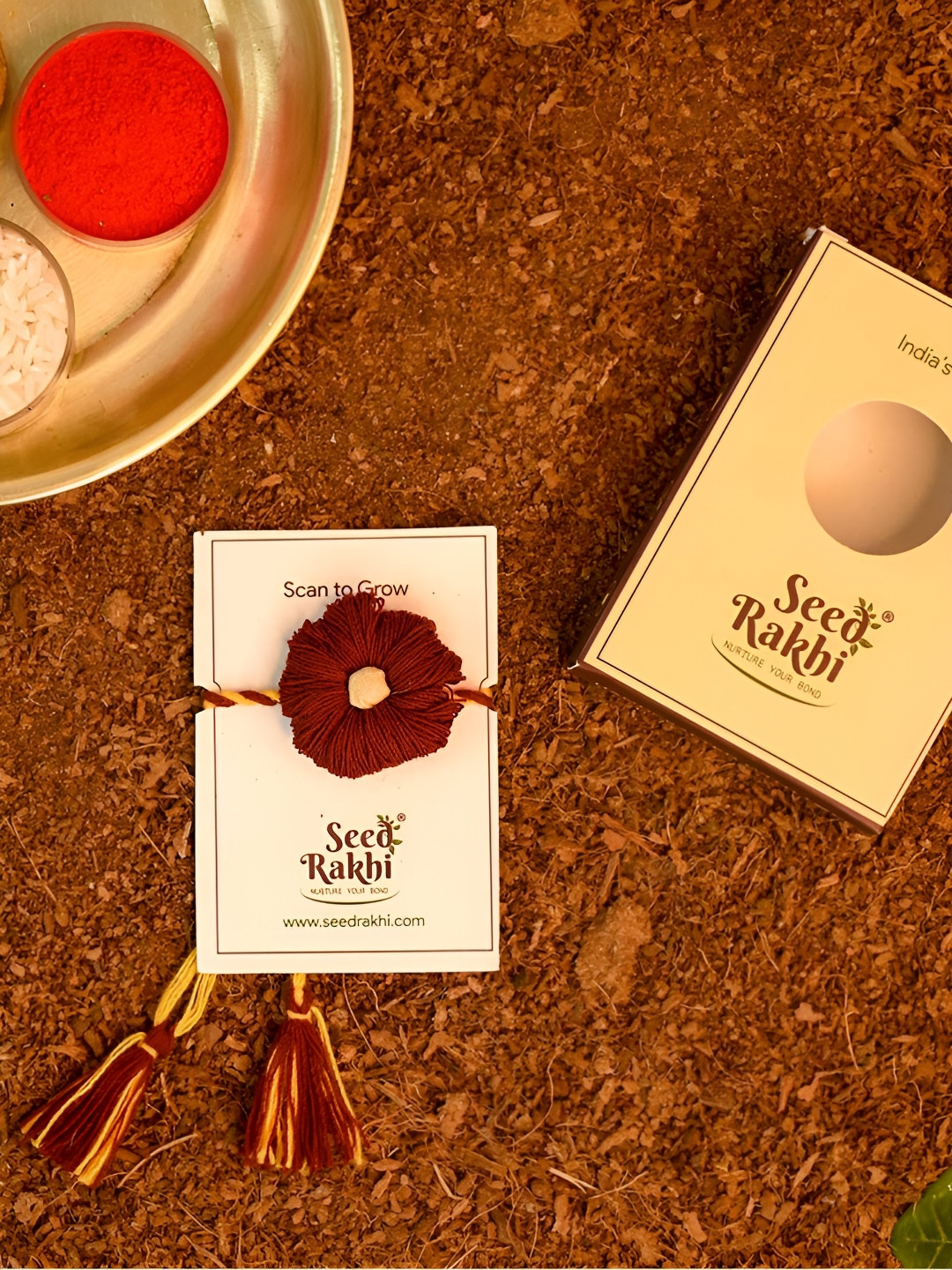 

Indigifts Seed Plantable Rakhi For Brother, Red