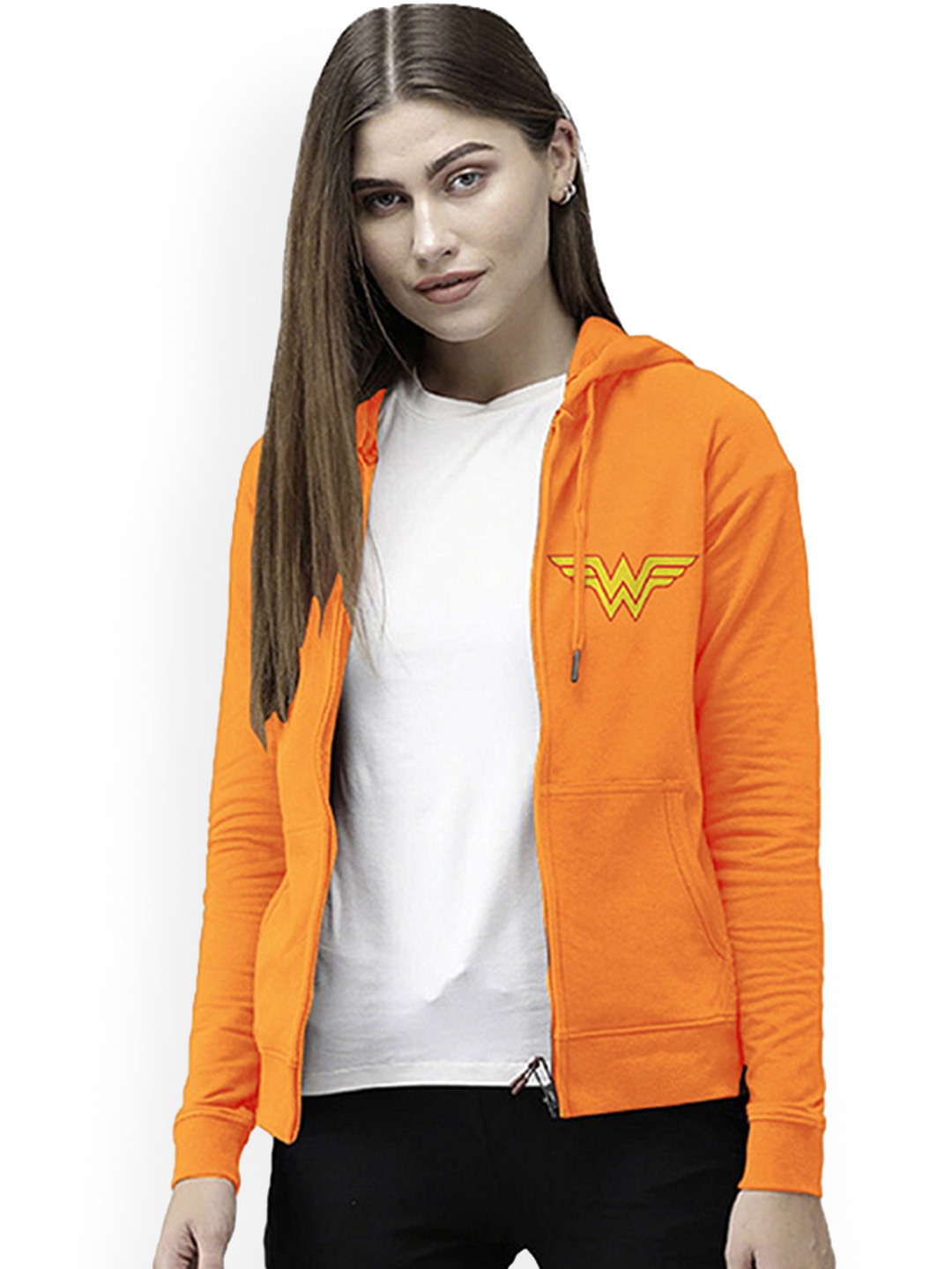 

BAESD Women Geometric Longline Tailored Jacket, Orange