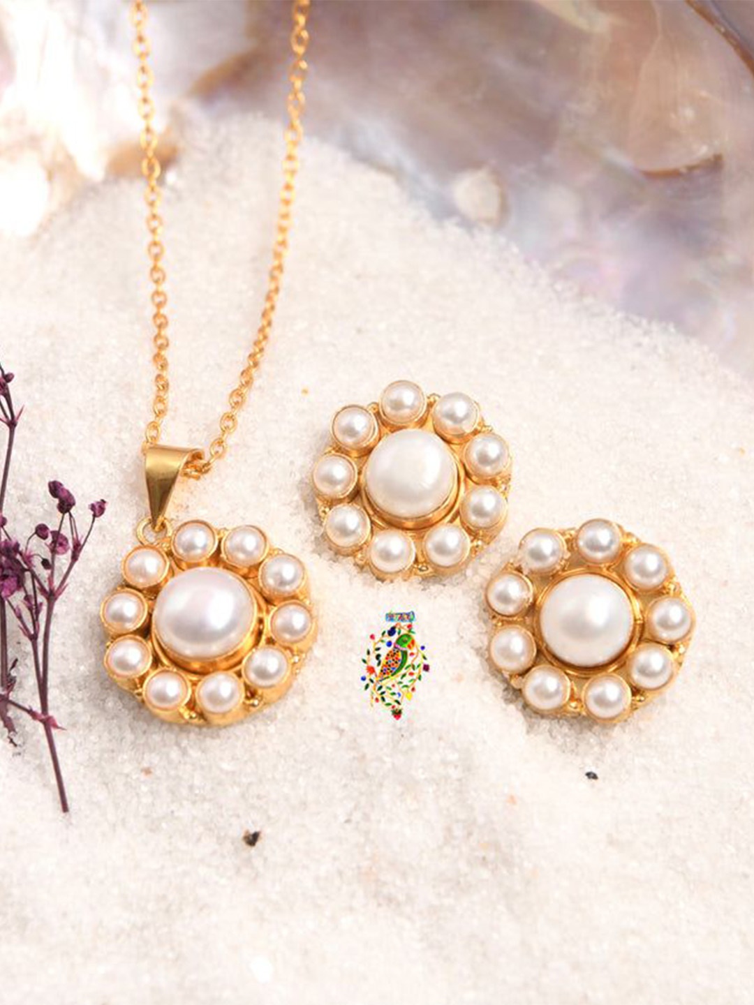 

Totapari Gold-Plated Pearl-Beaded Jewellery Set