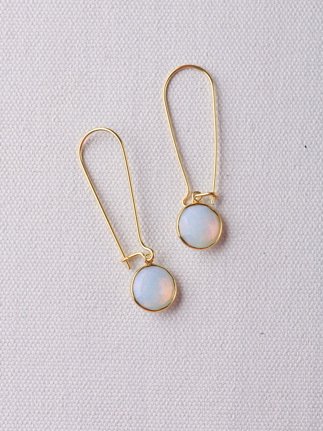 

TOTAPARI Gold Plated Opal Drop Earrings, White