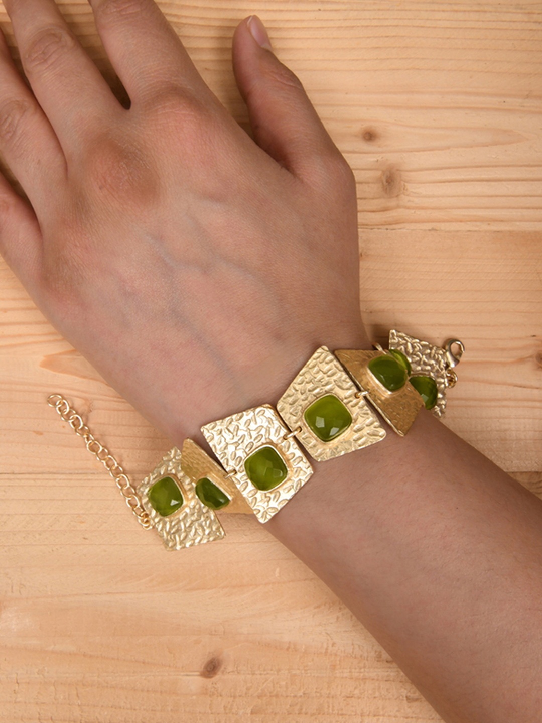 

TOTAPARI Gold-Plated Stone Studded Wraparound Bracelet