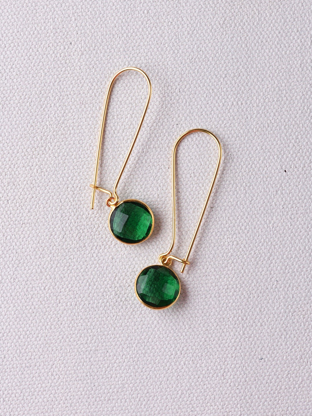 

TOTAPARI Gold-Plated Emerald Drop Earrings