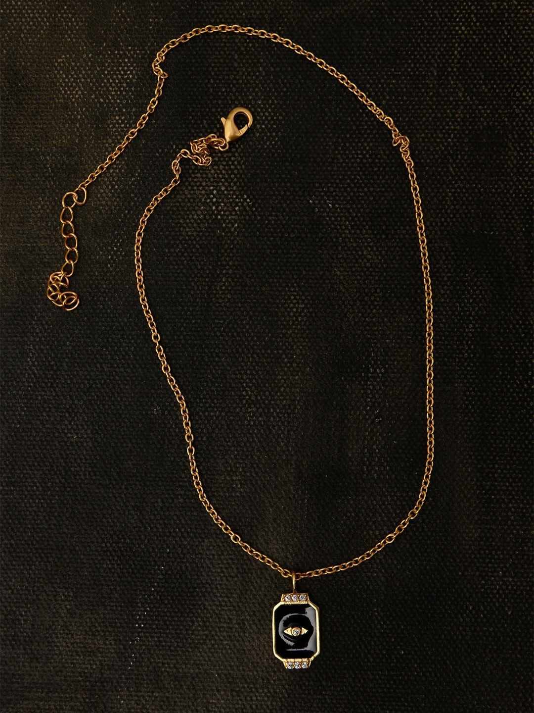 

Totapari Gold-Plated Evil Eye Meena Pendant with Chain