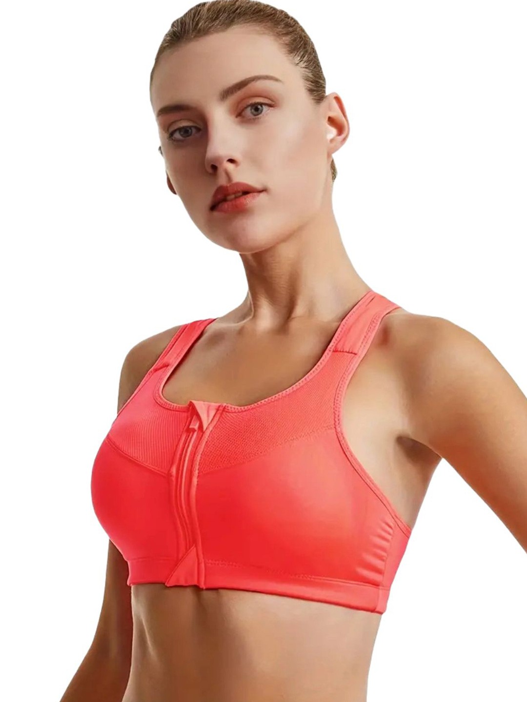 

Bella Voste Full Coverage Lightly Padded Seamless Rapid-Dry Workout Bra, Orange