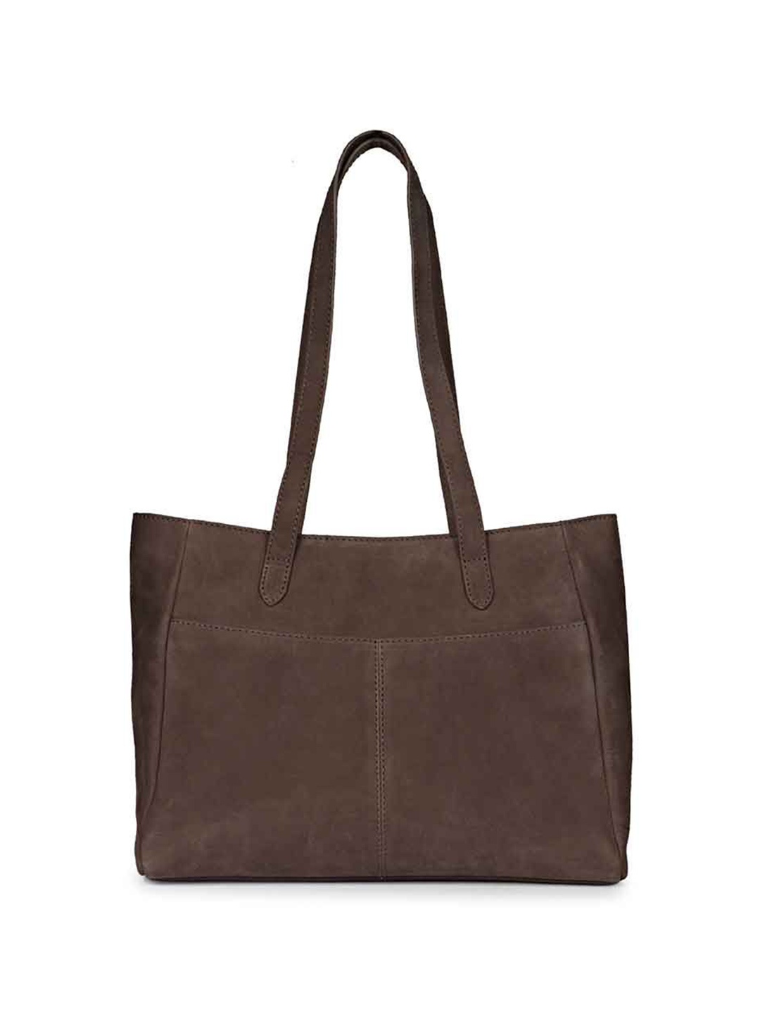 

Saint G Women Solid Textured Leather Oversized Shopper Shoulder Bag, Brown