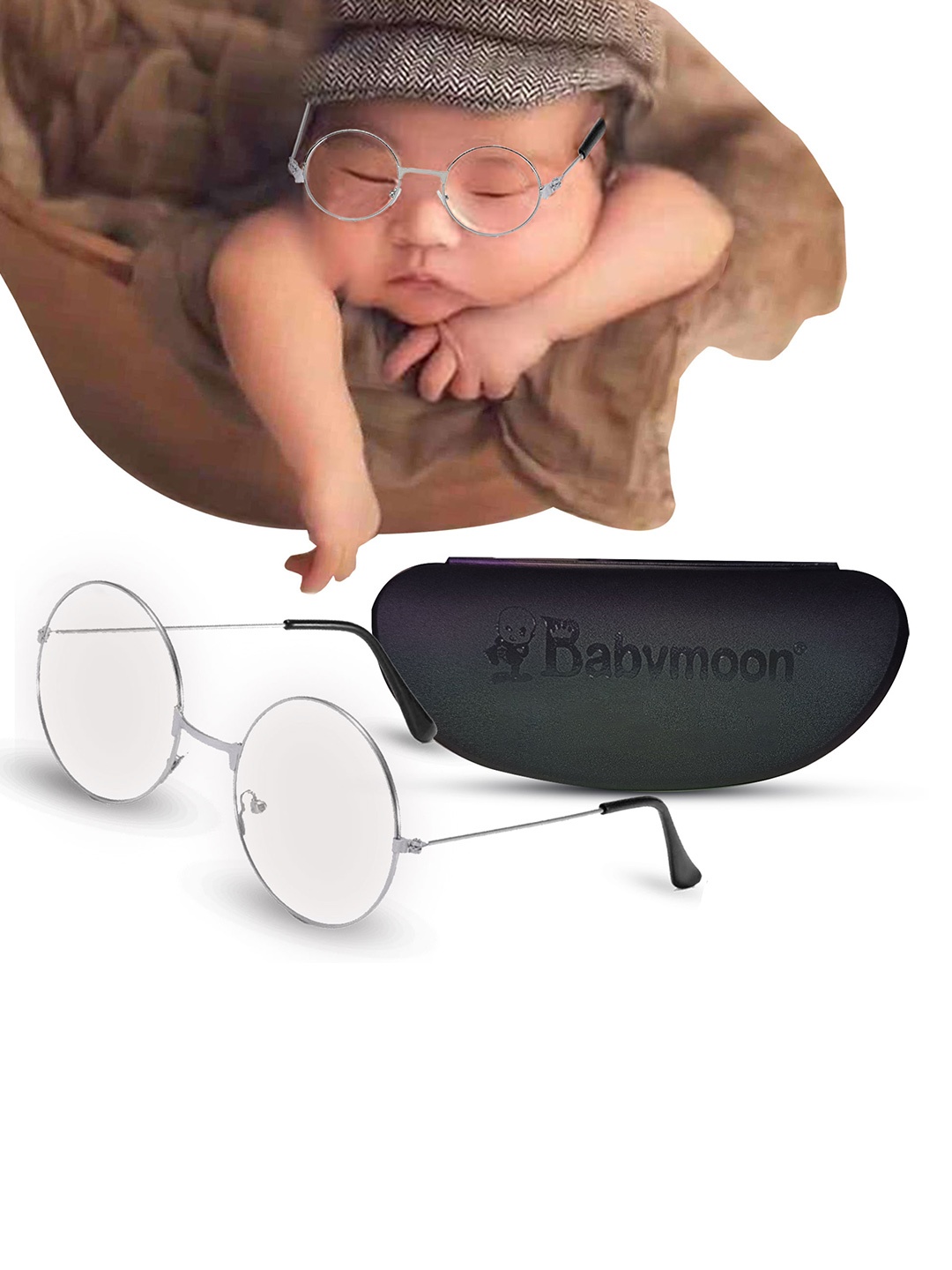

Babymoon Infants Specks Glasses Baby Photoshoot Props, Silver