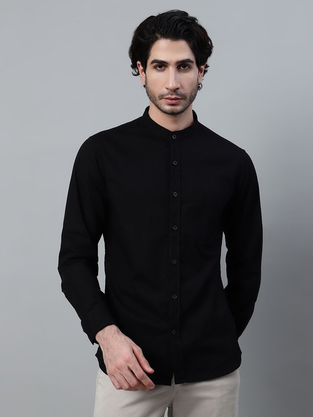 

Cantabil Men Opaque Casual Shirt, Black