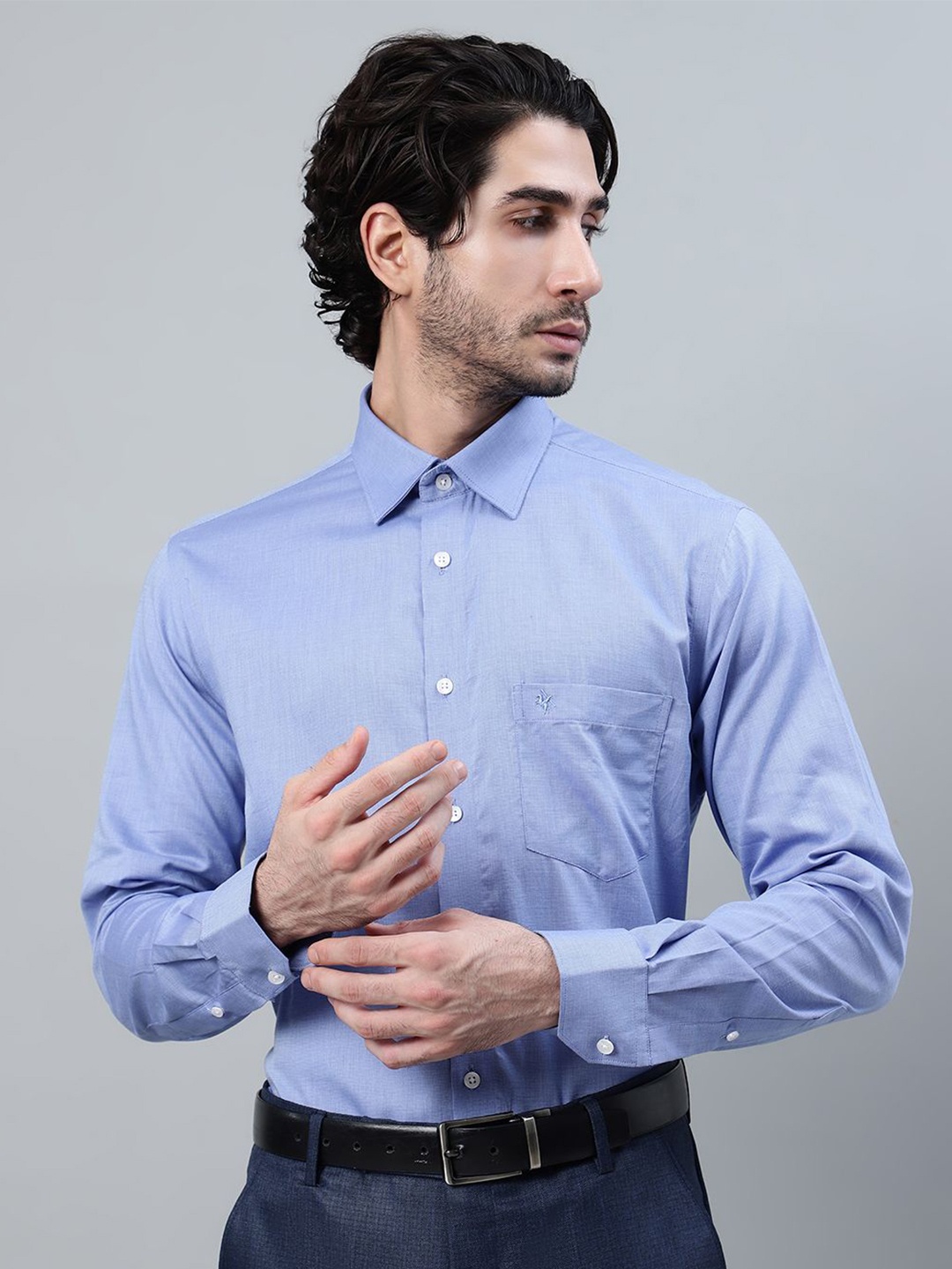

Cantabil Men Opaque Printed Casual Shirt, Blue