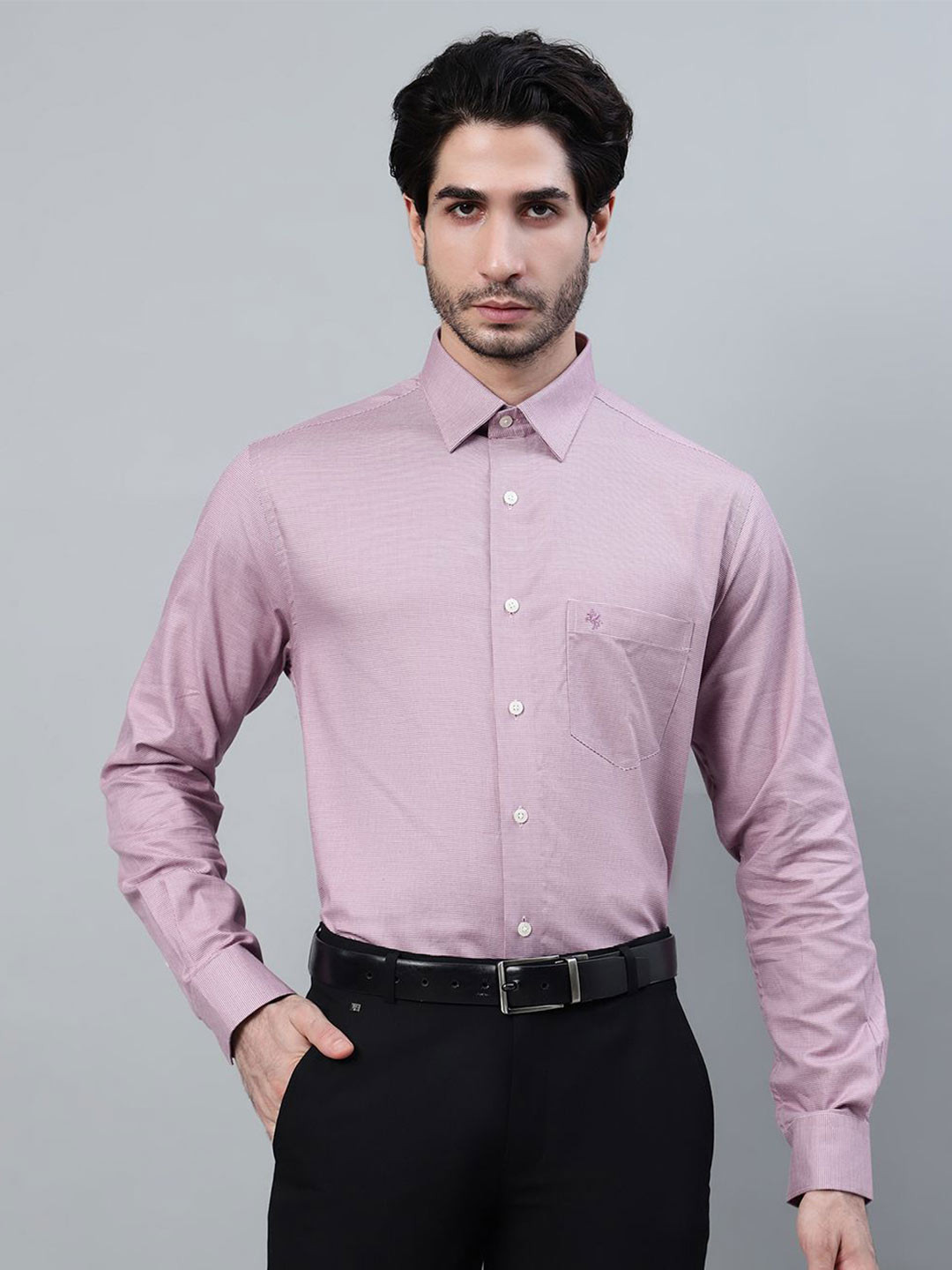 

Cantabil Men Opaque Formal Shirt, Pink