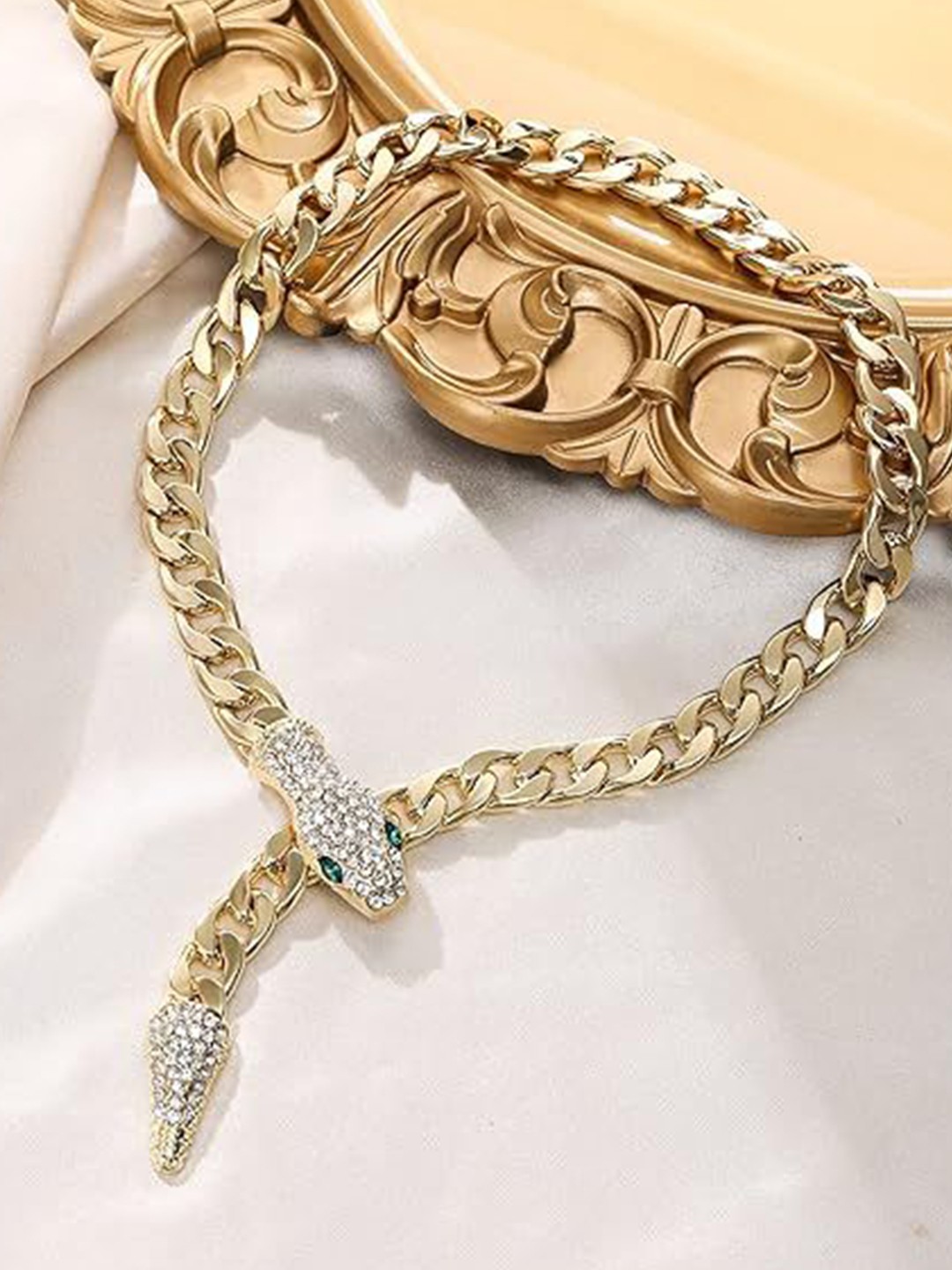 

VIEN Gold-Plated Stainless Steel Rhinestone Necklace