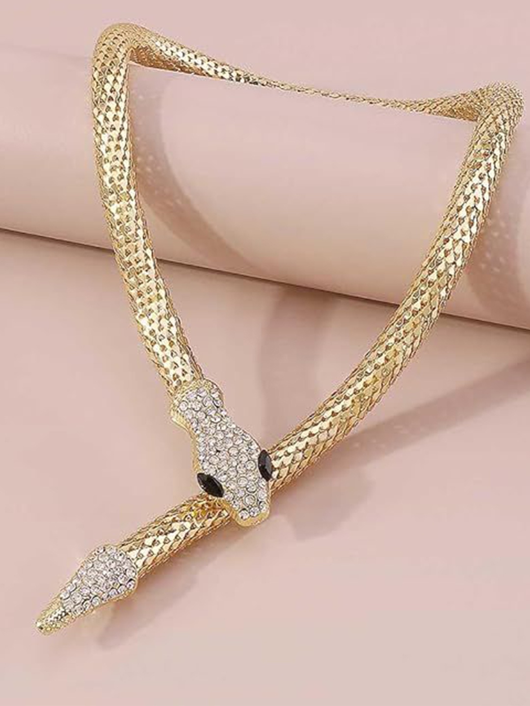 

VIEN Gold-Plated Stainless Steel Rhinestone Necklace