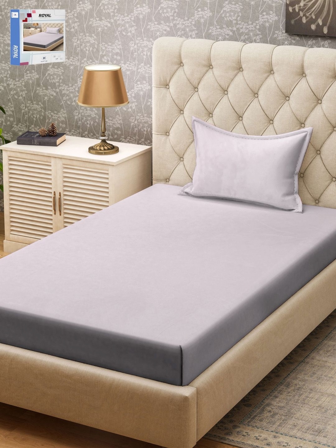 

KLOTTHE Beige 300TC Single Bedsheet & 1 Pillow Covers